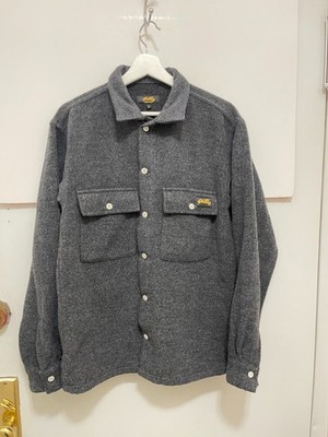 Stan Ray Shirt Mens ~ fit XS Gray CPO Wool Overshirt Button Flannel Shacket work