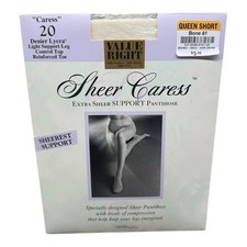Worthington Sheer Caress Extra Sheer Support Control Top Pantyhose Bone Q Short