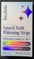 Natural Teeth Whitening Strips BocaBella 14 Count 7 Treatments Soothing Mint NIB