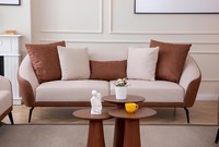 Braun-Beiger 3-Sitzer Wohnzimmer Stoffsofa LuxuriöSe Polster Couch Neu