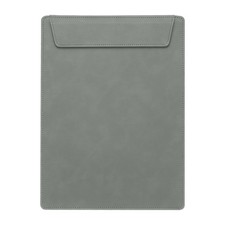 A4 Letter Size PU Leather Clipboard, 9"x12" Magnetic Padfolio, Gray