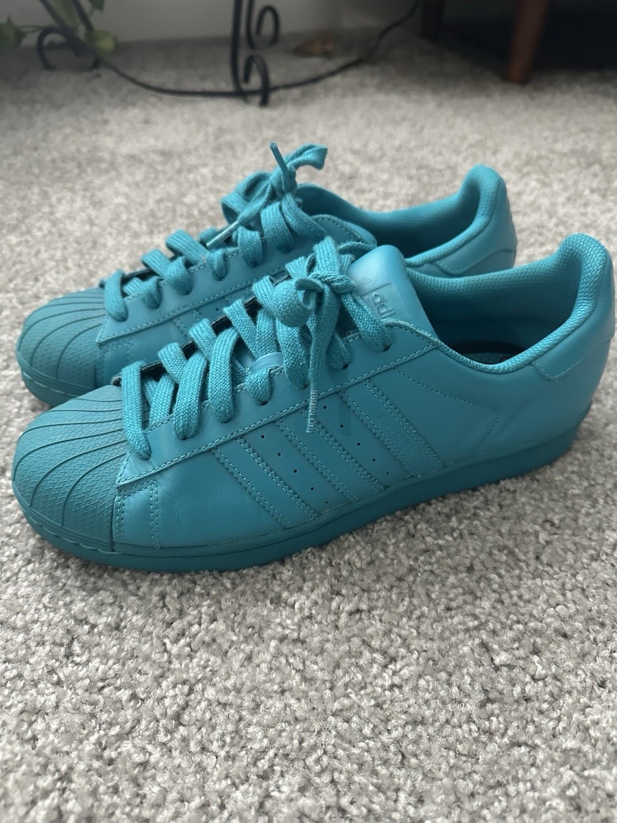 adidas Superstar Pharrell Supercolor Men's Turquoise Size