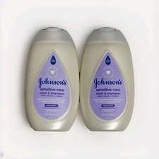 Johnson's Baby Sensitive Care Wash  Shampoo, Gently Cleanses 13.6oz- 2 Bottles