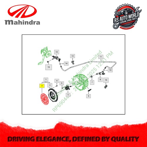 Mahindra clutch disc assy (F810) for Scorpio 2002-14 Thar 2010-20 0801BA0361N - Picture 4 of 5