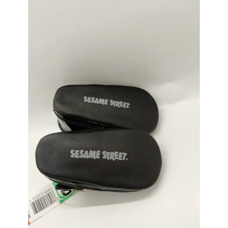 Zapatos de bebé vintage de cuero negro Sesame Street talla 2 - Zapatos para muñeca de 4,5" de largo Foto 4 de 4