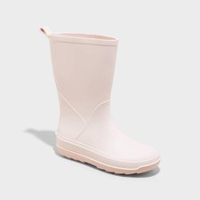 Size 1 Pink Kids Slip-on Rain Boots - Cat & Jack&trade; , Brand New