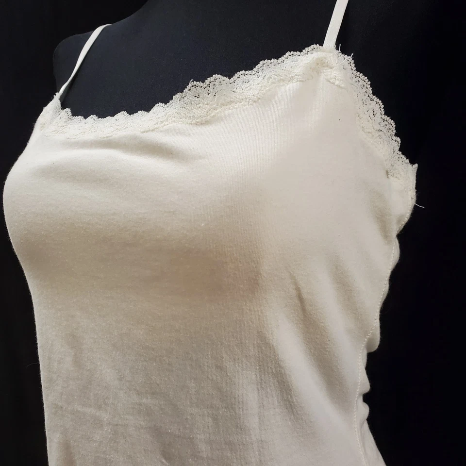Sujetador Sonoma para mujer Y2K ribete de encaje preppy cami talla M marfil incorporado capas elásticas Foto 2 de 4