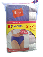 New 8 Pair Hanes Cotton High-Cuts Size 7 Multi Color