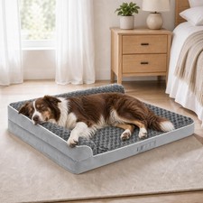 Orthopedic Dog Beds Large Sized XL Washable Memory Foam Pet Couch Grey