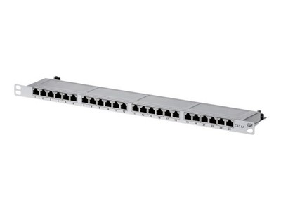 Helos '' Cat.6a LSA 19'''' Patch Panel 0.5U Patch Panel Ethernet 24-Port 134341