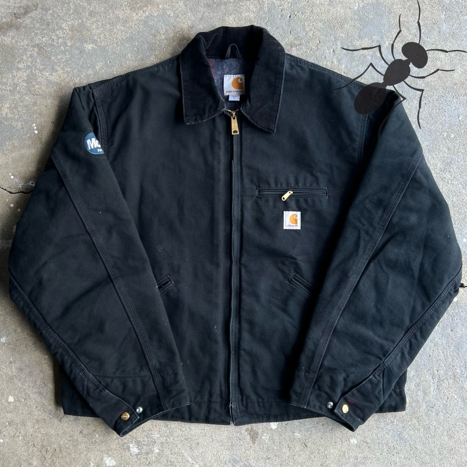 Vintage Y2K Black Carhartt Detroit Work Jacket J001