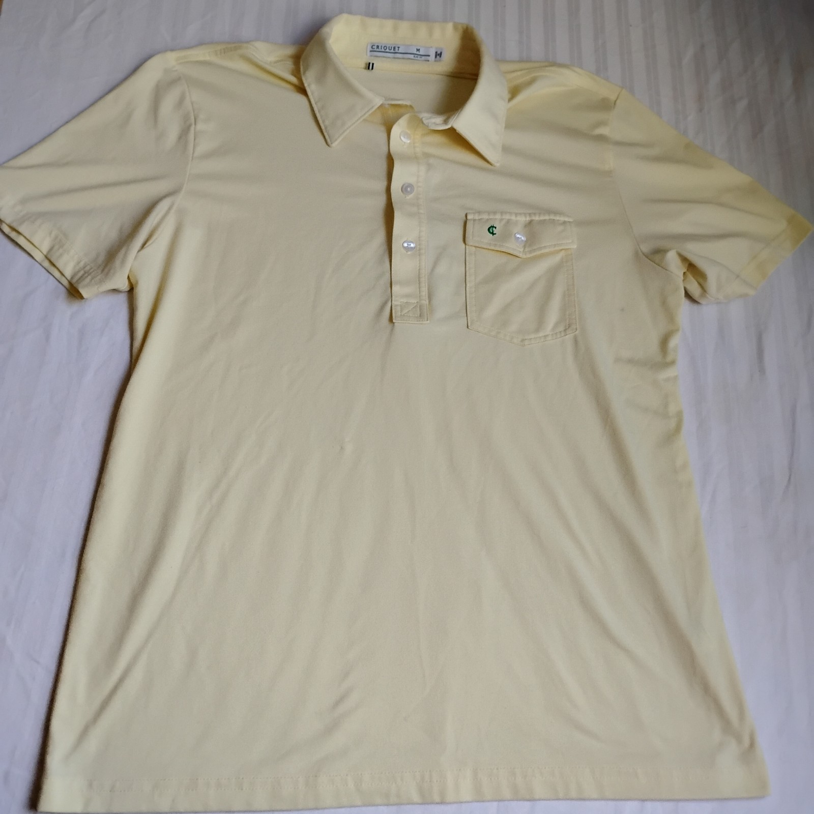 Criquet Polo Shirt Medium Men's Slim Fit Chest Pocket Preppy Golf Tennis 