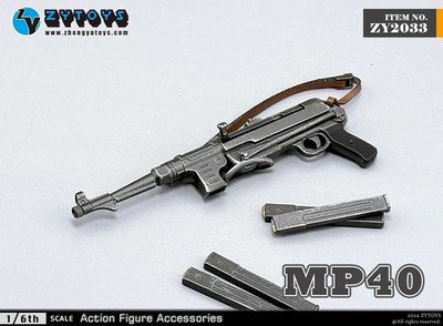ZYTOYS 1/6 Male WWII MP40 Rifle Gun Weapon Model For 12''Figure