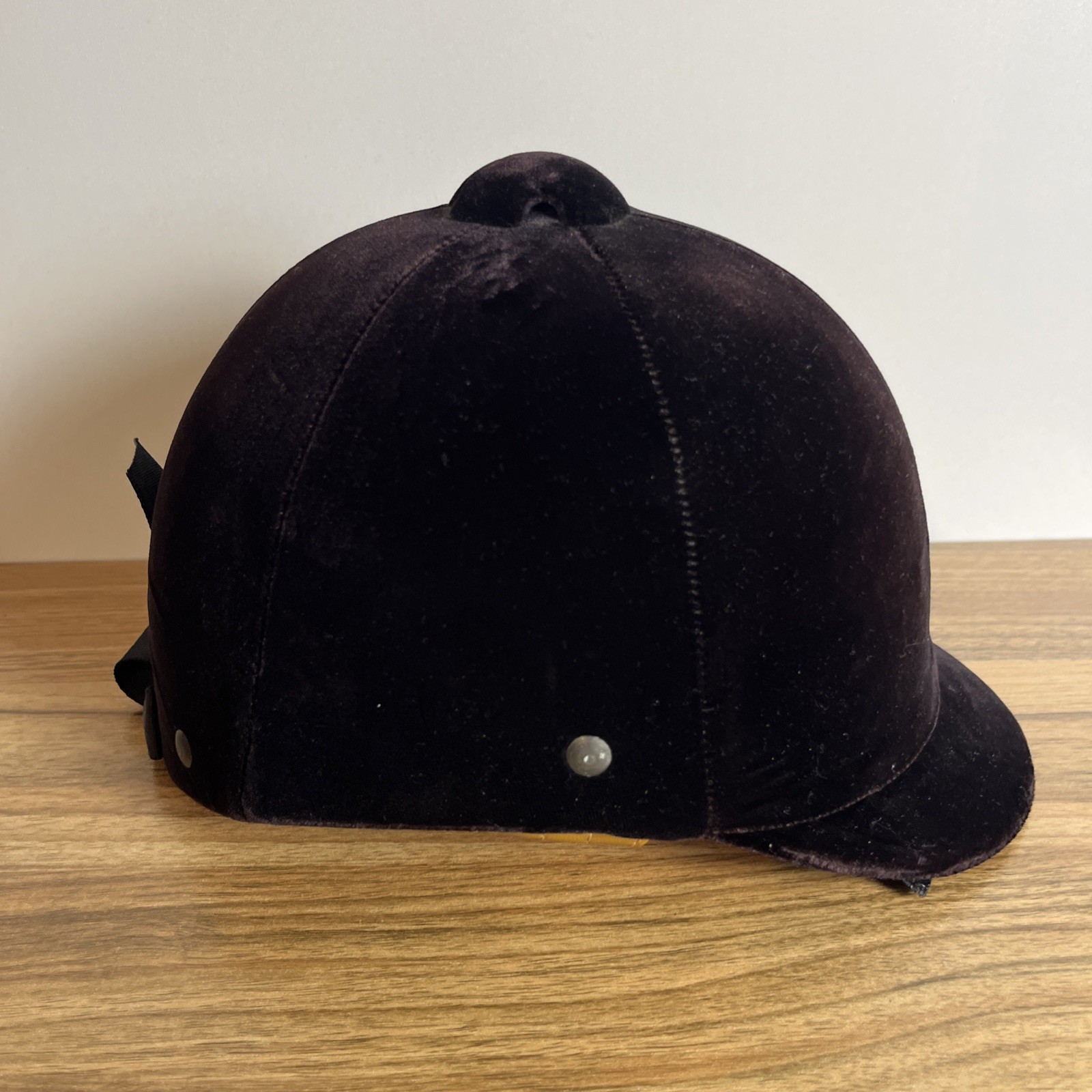 Equi-Royal Velvet Riding Helmet Size 6 7/8 56cm Dk Brown Equestrian Hat Fox Hunt