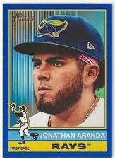 2025 Topps Heritage High JONATHAN ARANDA Insert DARK BLUE Parallel Card RAYS