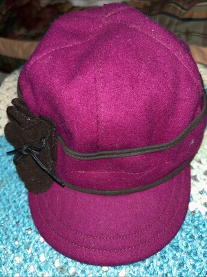 Stormy Kromer Petal Pusher Wool Hat Size 7 1/8 Pink Raspberry Made in USA