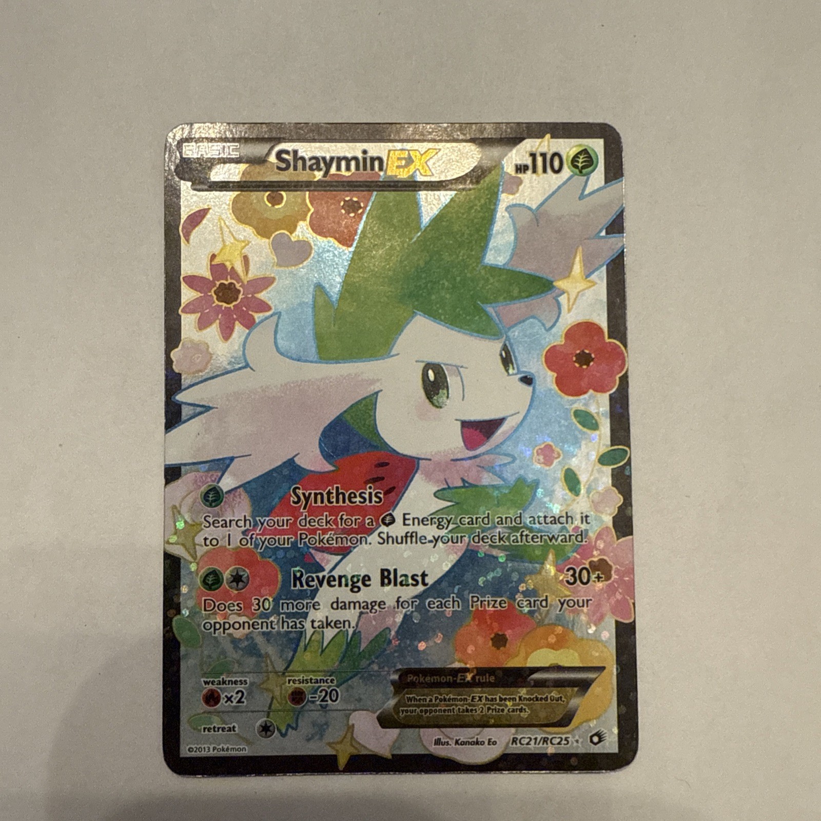 Pokemon Card Shaymin EX RC21/RC25 Full Art Legendary Treasures BW Holo EX 2013