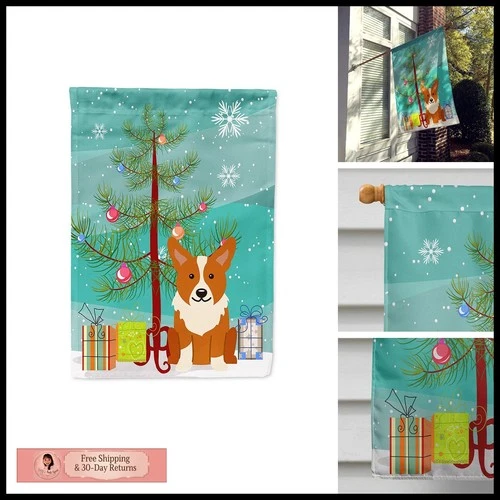 Caroline's Treasures BB4225CHF Corgi House Flag Large Merry Christmas Tree - product listing photo