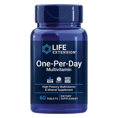 Life Extension One-Per-Day Multivitamin 60 Tablets Non-GMO 60 Tabs x 4 Pack