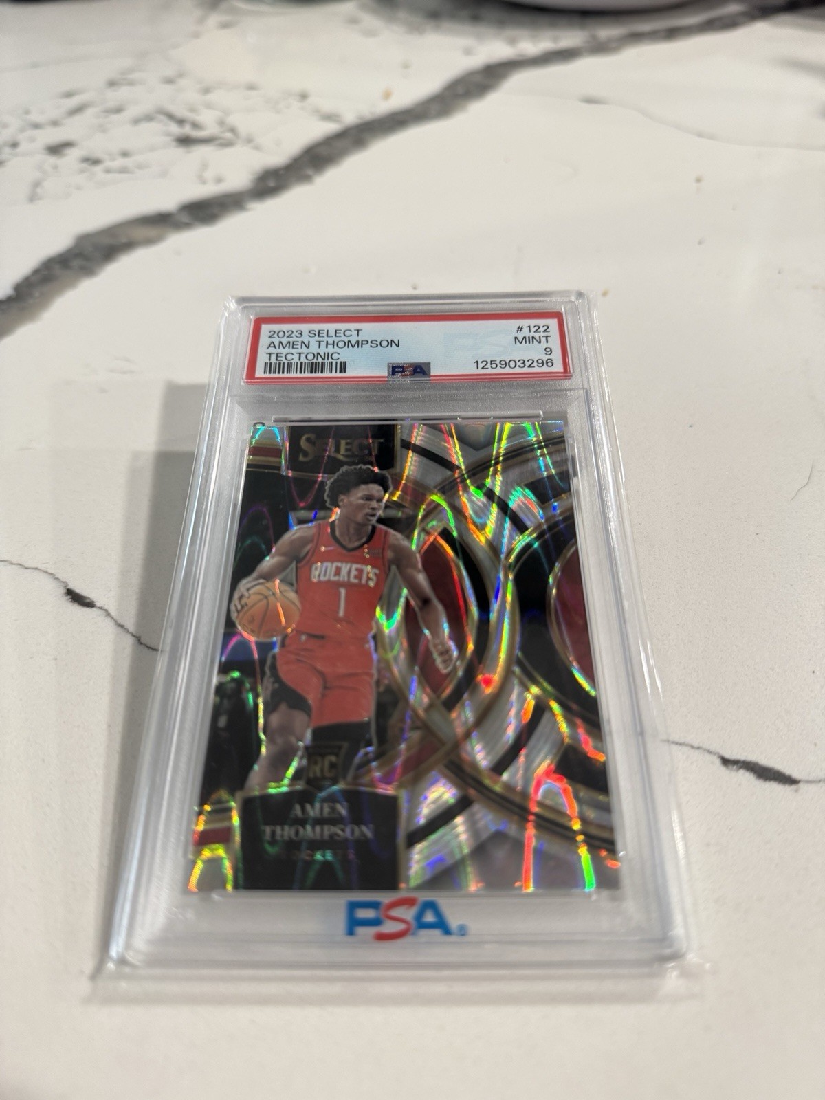 2023 Panini Select Prizm (RC) Tectonic Premier Level Amen Thompson PSA 9 MINT