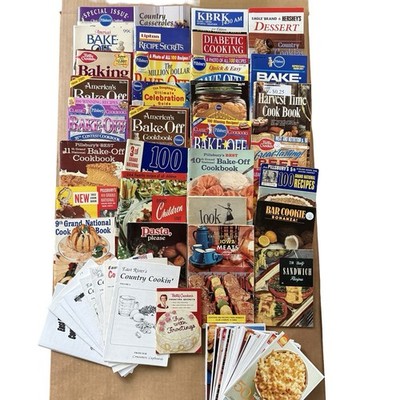 Huge Lot 50+ Vintage Cookbooks Pillsbury Bake-Off Betty Crocker & More