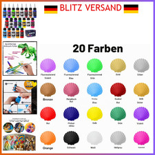 FansArriche Airbrush-Farbe 20 Farben Acryl-Luftpinsel-Set 20 ml Gel f&uuml;r Stoff