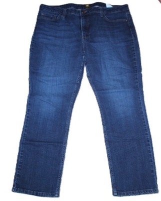 Lee Women's Dark Wash Straight Leg Jeans Size 20M Plus Stretch Denim Classic Fit