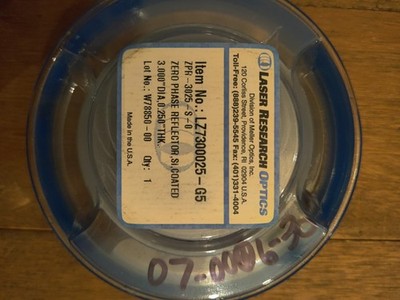 Laser Research Optics 3.000'' Silicon Zero Phase Reflector Mirror LZ73B0025-G5