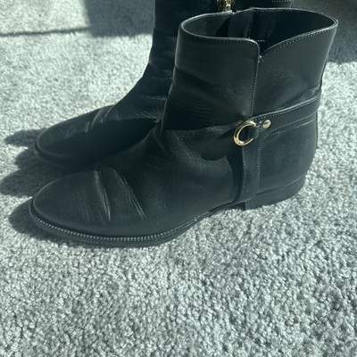 Burberry Tibbenham Black Flat Ankle Boots  Size 37.5