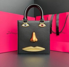 SCHIAPARELLI Style Large Black Leather Anatom...