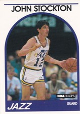 1989-90 NBA Hoops JOHN STOCKTON base card #140 Utah Jazz