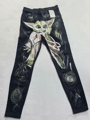 Custom Hand Painted Yoda Star Wars LCW Jeans Jupiter Skinny W30-NWT