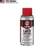 2.5 oz Lock Dry Lube Powdered Graphite Lubricant USA