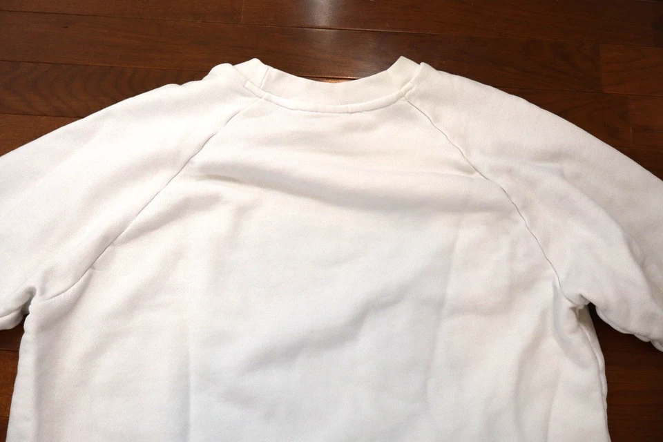 Adidas Green Trefoil logo Crewneck Sweater Fleece White SZ M - Image 4 of 4