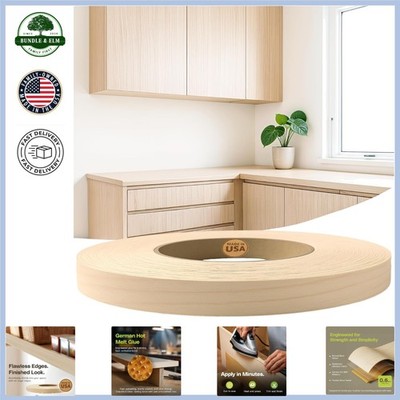 Durable Birch Wood Veneer Tape 50 ft Roll with Hot Melt Adhesive for Easy Use
