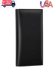 Premium Leather Checkbook Cover for Men Women Checkbook Holder Wallet RFID Block