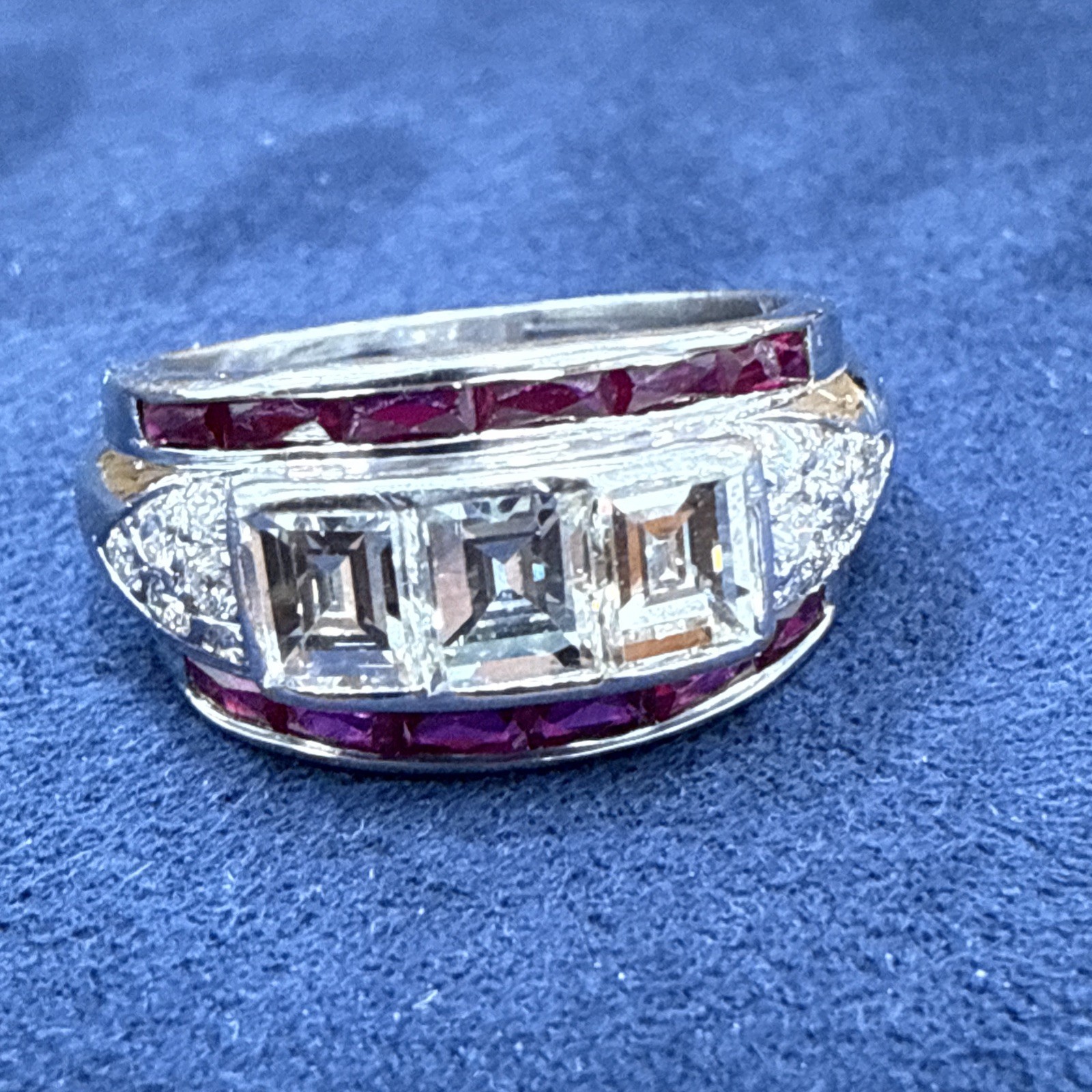 14k antique ruby and diamond ring - image 7