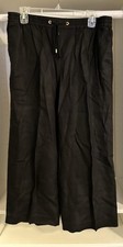 Liz Claiborne Lizsport Womens Pants Black High Rise Drawstring Pockets Medium
