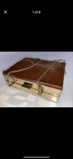 Genuine Fur & Leather BAG Clutch Chain Gold  Evening 16x13x5