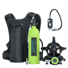 Upgraded Lung Scuba Tank with Full Face Diving Mask, 1.9L Lightweight Snorkeling