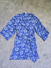 Vtg Josie Natori Floral Robe With Tie Tropical Flower Pattern Women's Sz Medium