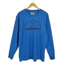 Carhartt Men's Blue Long Sleeve T-Shirt Size Medium