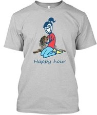 Wirehaired Pointing Griffon Happy Hour - T-Shirt Made in the USA Size S to 5XL