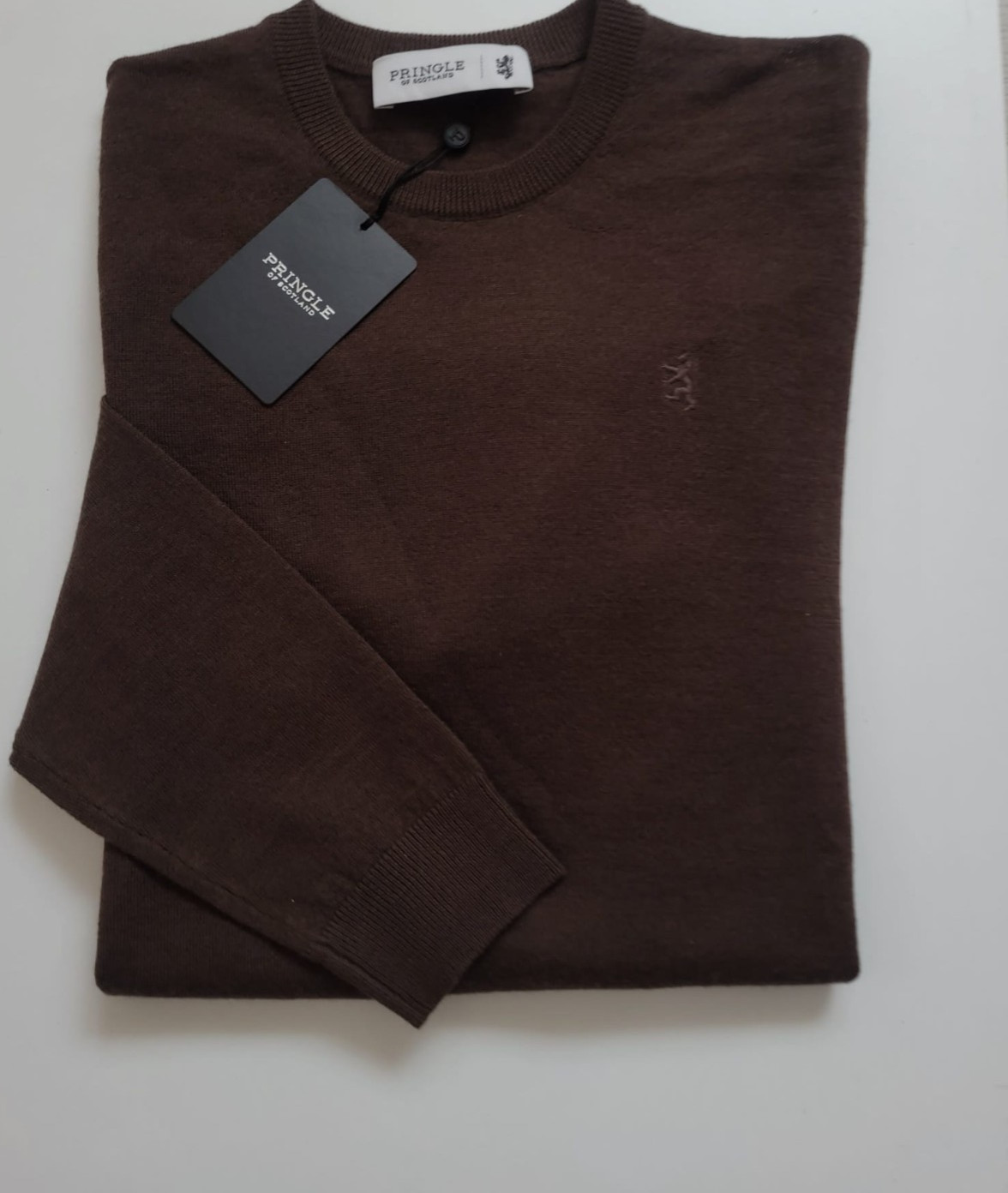 Men's Pringle merino wool jumper brown coffee color size S New image 4