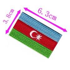 Azerbaijan Country Flag Embroidery Patch 6.3cm Wide Iron On Sew On Backing/Hand