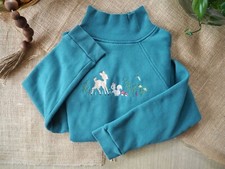 Green Embroidered Floral Forest Sweatshirt - Size Extra Small