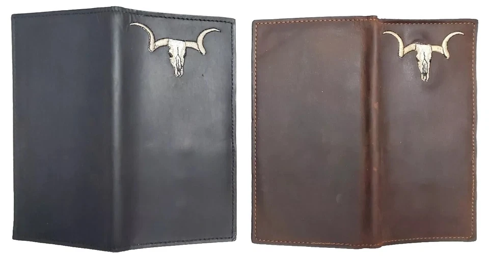 LONGHORN Rodeo WALLET Cowboy CHECKBOOK COVER Western Skull EMBROIDERY - Image 4 of 4