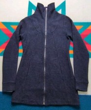 Ibex Merino Wool Parka Jacket Sweater Turtle Neck Full Zip Made In USA Womens XS