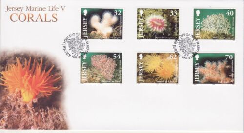 GB Stamps First Day Cover Jersey Marine Life Corals, sea, fan, cup, fingers 2004