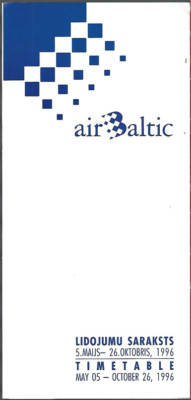 Air Baltic system timetable 5/5/96 [7072] Buy 4+ save 25%